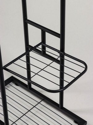 Подставка для цветов Greengo, 3 полки, 43x22x57 см, напольная, металл, чёрная
