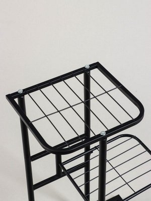 Подставка для цветов Greengo, 3 полки, 43x22x57 см, напольная, металл, чёрная