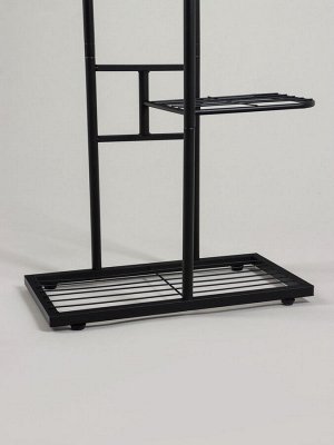 Подставка для цветов Greengo, 3 полки, 43x22x57 см, напольная, металл, чёрная
