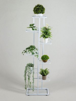 Подставка для цветов Greengo, 8 полок, 43x22x141 см, напольная, металл, белая