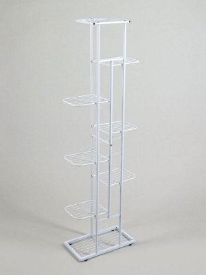 Подставка для цветов Greengo, 8 полок, 43x22x141 см, напольная, металл, белая