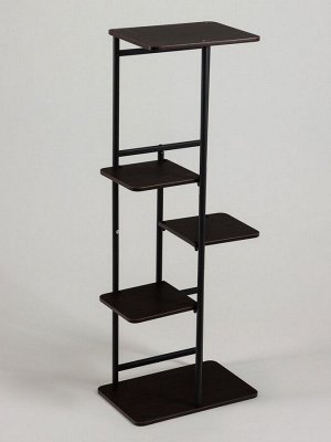 Подставка для цветов Greengo, 5 полок, 36x23x94 см, напольная, каркас металл, полки МДФ, чёрная
