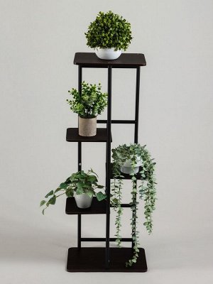 Подставка для цветов Greengo, 5 полок, 36x23x94 см, напольная, каркас металл, полки МДФ, чёрная