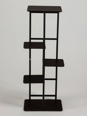 Подставка для цветов Greengo, 5 полок, 36x23x94 см, напольная, каркас металл, полки МДФ, чёрная