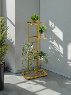 Подставка для цветов Greengo, 5 полок, 44x22x95 см, напольная, металл, цвет золотой