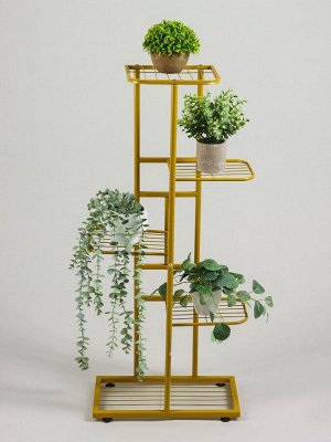 Подставка для цветов Greengo, 5 полок, 44x22x95 см, напольная, металл, цвет золотой