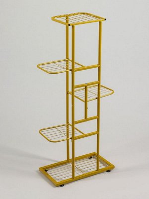 Подставка для цветов Greengo, 5 полок, 44x22x95 см, напольная, металл, цвет золотой