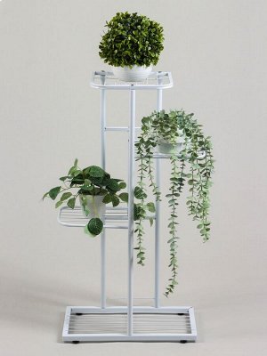Подставка для цветов Greengo, 4 полки, 43x22x82 см, напольная, металл, белая