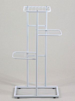 Подставка для цветов Greengo, 4 полки, 43x22x82 см, напольная, металл, белая