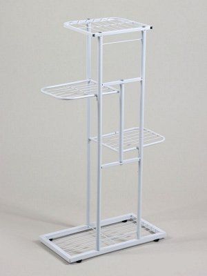 Подставка для цветов Greengo, 4 полки, 43x22x82 см, напольная, металл, белая