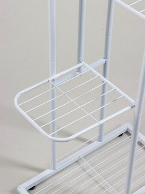 Подставка для цветов Greengo, 4 полки, 43x22x82 см, напольная, металл, белая