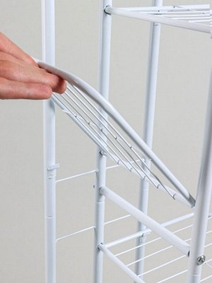 Подставка для цветов Greengo, 4 полки, 43x22x82 см, напольная, металл, белая
