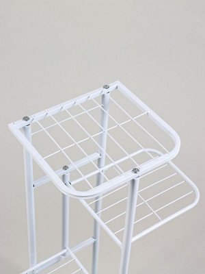 Подставка для цветов Greengo, 4 полки, 43x22x82 см, напольная, металл, белая