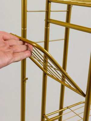 Подставка для цветов Greengo, 7 полок, 43x22x126 см, напольная, металл, цвет золотой