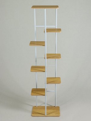 Подставка для цветов Greengo, 8 полок, 36x23x136 см, напольная, каркас металл, полки МДФ, белая