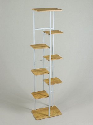 Подставка для цветов Greengo, 8 полок, 36x23x136 см, напольная, каркас металл, полки МДФ, белая