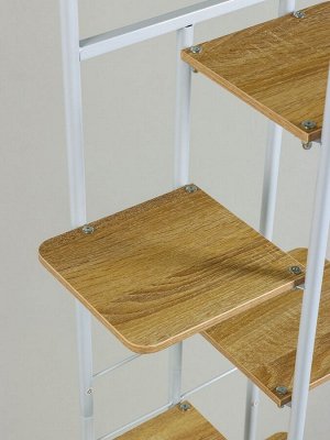 Подставка для цветов Greengo, 4 полки, 36x23x74 см, напольная, каркас металл, полки МДФ, белая