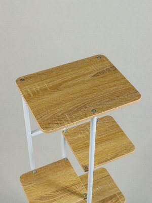 Подставка для цветов Greengo, 4 полки, 36x23x74 см, напольная, каркас металл, полки МДФ, белая