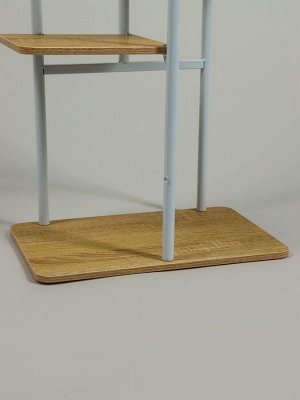 Подставка для цветов Greengo, 4 полки, 36x23x74 см, напольная, каркас металл, полки МДФ, белая