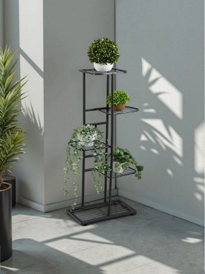 Подставка для цветов Greengo, 5 полок, 44x22x95 см, напольная, металл, тёмно-серая