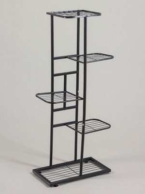 Подставка для цветов Greengo, 5 полок, 44x22x95 см, напольная, металл, тёмно-серая