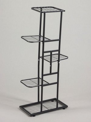 Подставка для цветов Greengo, 5 полок, 44x22x95 см, напольная, металл, тёмно-серая