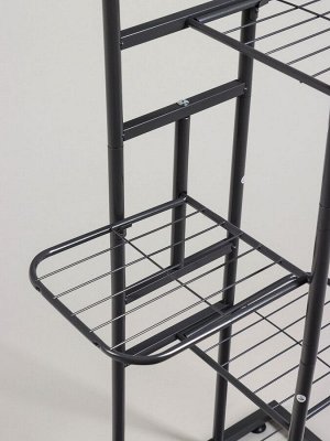 Подставка для цветов Greengo, 5 полок, 44x22x95 см, напольная, металл, тёмно-серая
