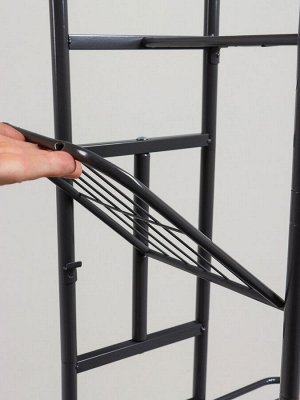 Подставка для цветов Greengo, 5 полок, 44x22x95 см, напольная, металл, тёмно-серая