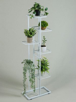 Подставка для цветов Greengo, 7 полок, 43x22x126 см, напольная, металл, белая