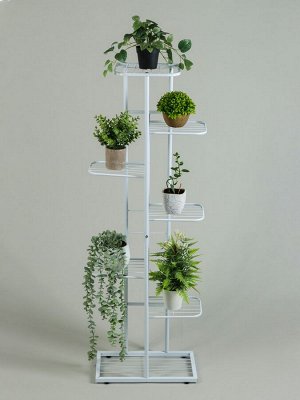 Подставка для цветов Greengo, 7 полок, 43x22x126 см, напольная, металл, белая