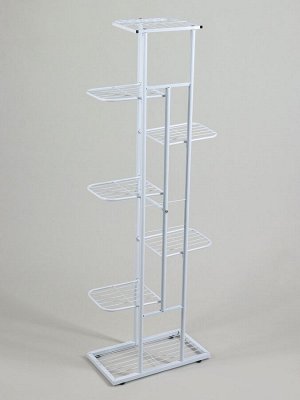 Подставка для цветов Greengo, 7 полок, 43x22x126 см, напольная, металл, белая