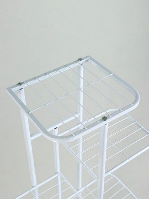 Подставка для цветов Greengo, 7 полок, 43x22x126 см, напольная, металл, белая