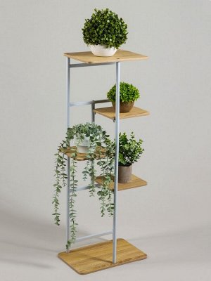Подставка для цветов Greengo, 5 полок, 36?23?94 см, напольная, каркас металл, полки МДФ, белая