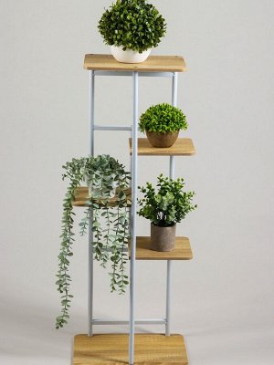 Подставка для цветов Greengo, 5 полок, 36x23x94 см, напольная, каркас металл, полки МДФ, белая