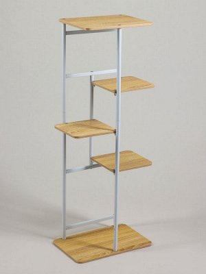 Подставка для цветов Greengo, 5 полок, 36x23x94 см, напольная, каркас металл, полки МДФ, белая