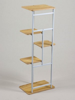 Подставка для цветов Greengo, 5 полок, 36x23x94 см, напольная, каркас металл, полки МДФ, белая