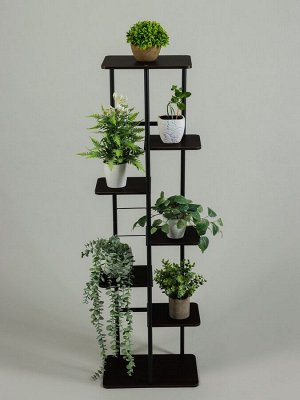 Подставка для цветов Greengo, 7 полок, 36x23x120 см, напольная, каркас металл, полки МДФ, чёрная