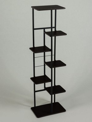 Подставка для цветов Greengo, 7 полок, 36x23x120 см, напольная, каркас металл, полки МДФ, чёрная