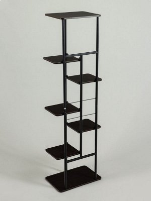 Подставка для цветов Greengo, 7 полок, 36x23x120 см, напольная, каркас металл, полки МДФ, чёрная