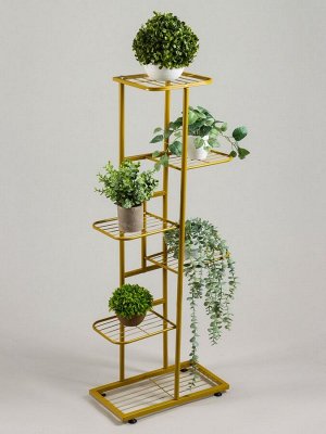 Подставка для цветов Greengo, 6 полок, 44x22x105 см, напольная, металл, цвет золотой