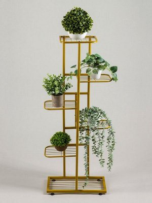 Подставка для цветов Greengo, 6 полок, 44x22x105 см, напольная, металл, цвет золотой