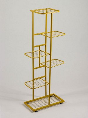 Подставка для цветов Greengo, 6 полок, 44x22x105 см, напольная, металл, цвет золотой