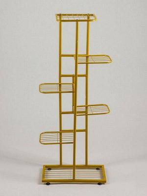 Подставка для цветов Greengo, 6 полок, 44x22x105 см, напольная, металл, цвет золотой