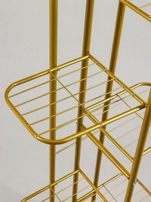Подставка для цветов Greengo, 6 полок, 44x22x105 см, напольная, металл, цвет золотой
