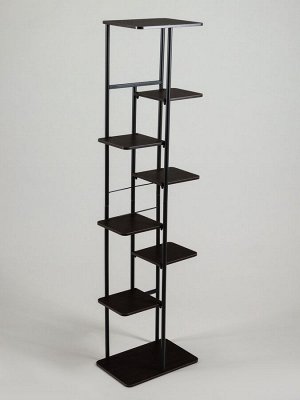 Подставка для цветов Greengo, 8 полок, 36x23x136 см, напольная, каркас металл, полки МДФ, чёрная