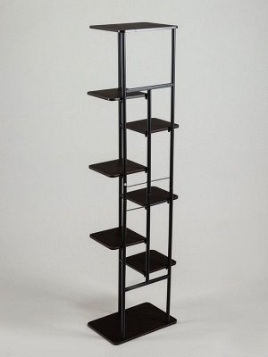 Подставка для цветов Greengo, 8 полок, 36x23x136 см, напольная, каркас металл, полки МДФ, чёрная