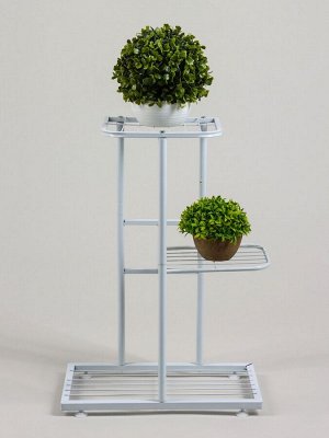 Подставка для цветов Greengo, 3 полки, 43x22x57 см, напольная, металл, белая