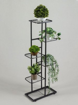 Подставка для цветов Greengo, 6 полок, 44x22x105 см, напольная, металл, тёмно-серая