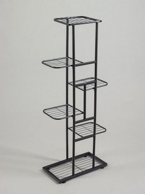 Подставка для цветов Greengo, 6 полок, 44x22x105 см, напольная, металл, тёмно-серая