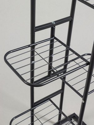 Подставка для цветов Greengo, 6 полок, 44x22x105 см, напольная, металл, тёмно-серая